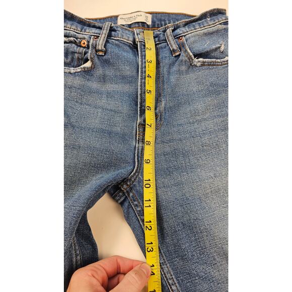 Ankle straight ultra high rise A&F 0S 0 SHORT distressed grunge 90s EUC petite - Picture 5 of 7